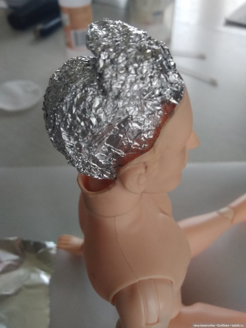 М.К. Артур часть 1 - молдированные волосы модифицируем под парик | Бэйбики М.К. Артур часть 1 - молдированные волосы модифицируем под парик (фото 9)