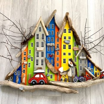 Сказочные деревеньки на стене: Домики-панно от rebelrockhouse
