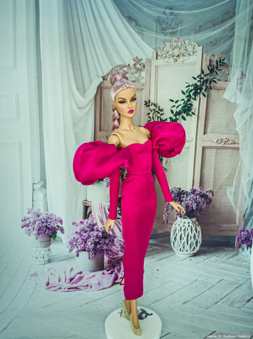 Integrity Toys NuFace платье фуксия