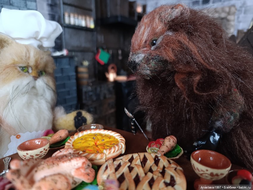 Званый обед — Авторские куклы из шерсти (валяние): сухое