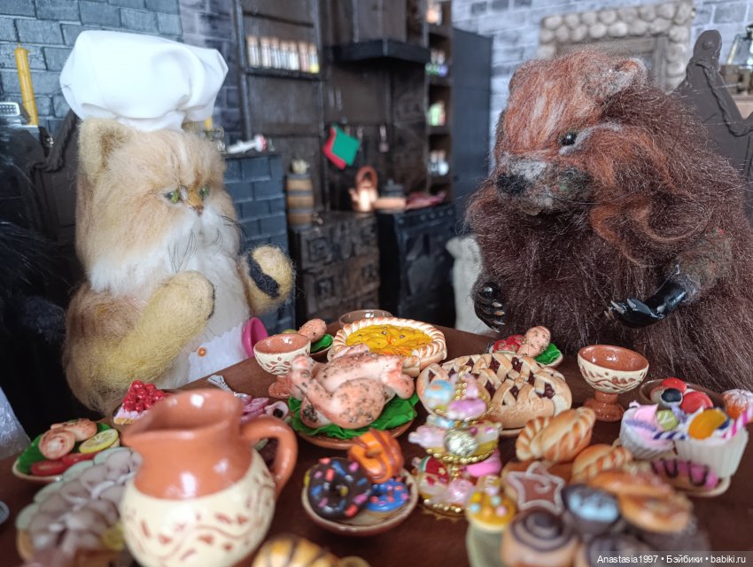 Званый обед — Авторские куклы из шерсти (валяние): сухое