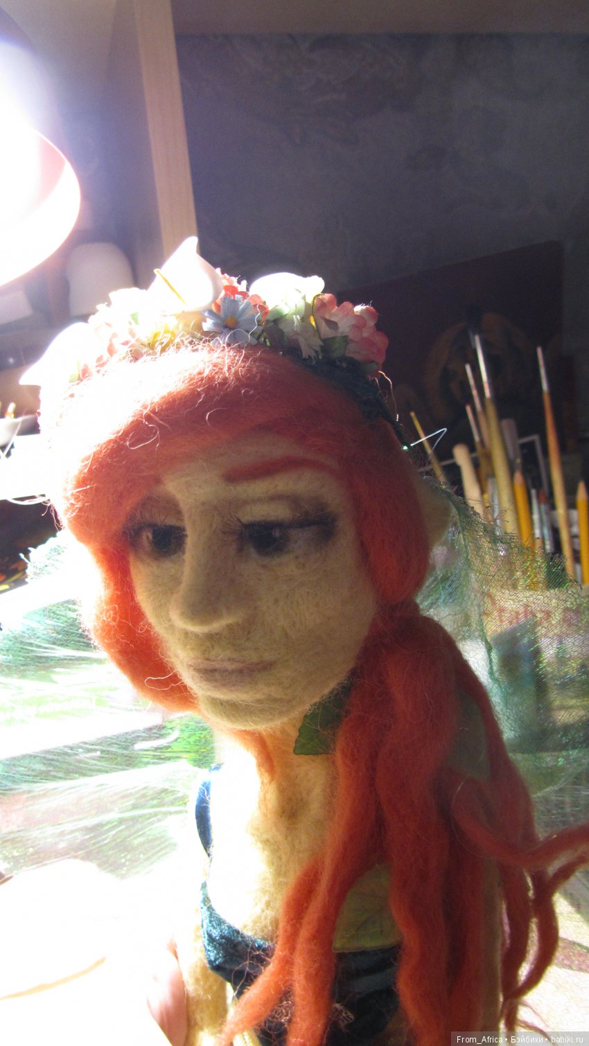 Куколка Весна (войлок) — Валяные игрушки из шерсти: сухое валяние (фото 3)