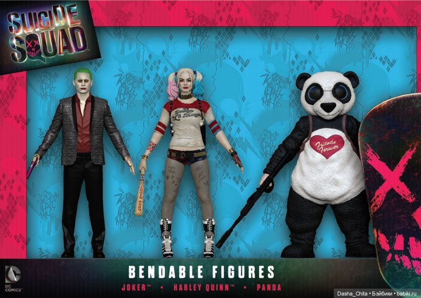 Обзор гибких фигурок Харли Квинн, Джокера и Панды от Nj Croce New KB14