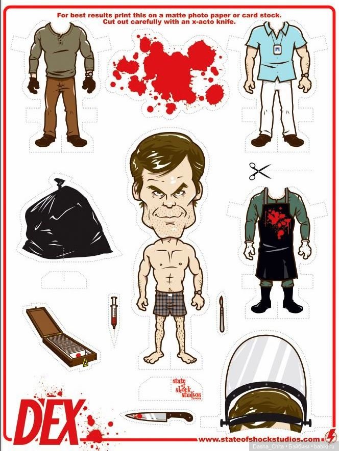 Злодеи из фильмов ужасов: бумажные куклы (фото 8)