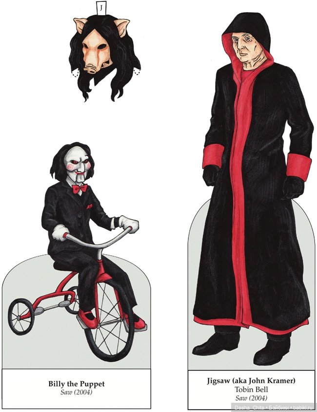 Злодеи из фильмов ужасов: бумажные куклы (фото 6)