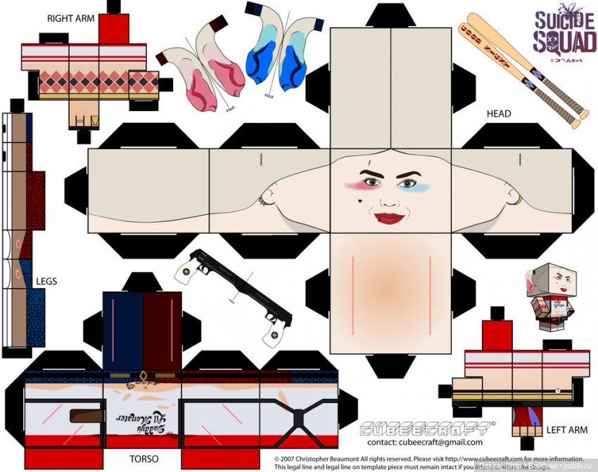 Отряд самоубийц - Suicide squad: cubeecraft - бумажные модели