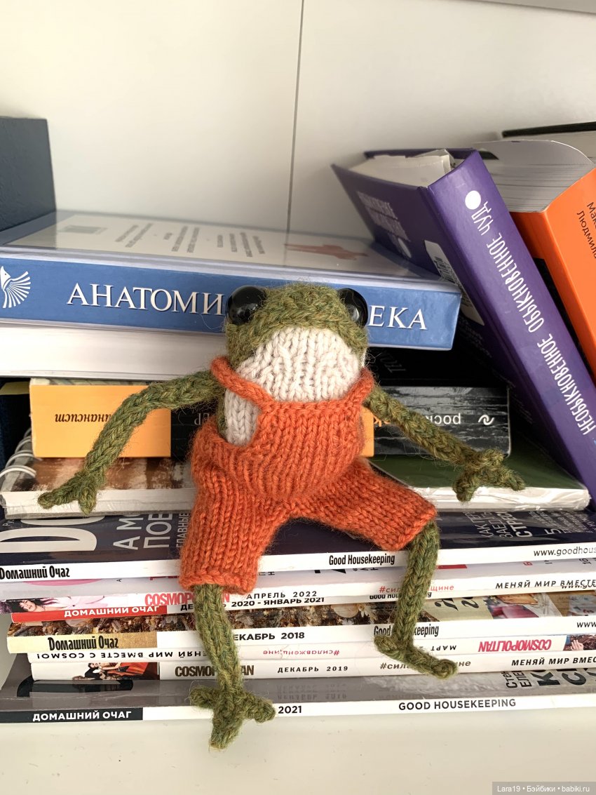 Вязаные авторские игрушки Lara19 Лара - лягушка по описанию Клэр Гарланд