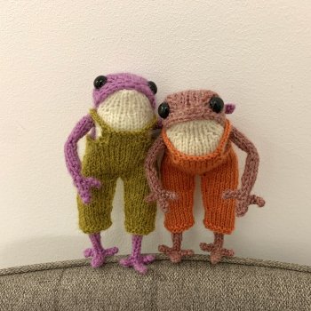 Дефиле в штанах после «бунта на корабле» (вязаные лягушата)