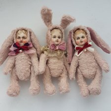 Зайки с антик головками Зайки с антик головками