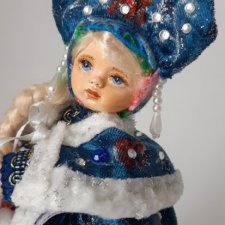 Интерьерная сувенирная кукла "Маленькая Снегурочка"