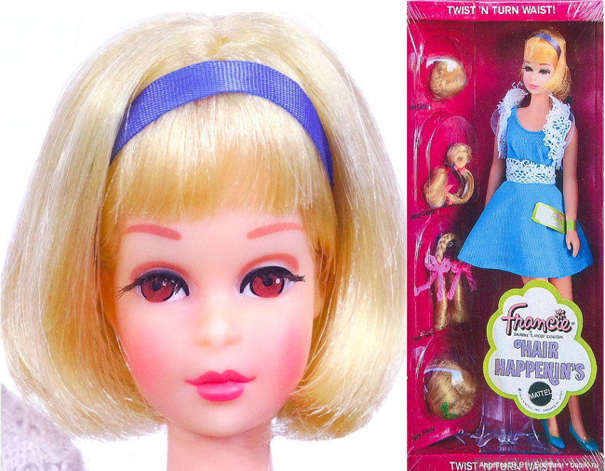 1970-72 Hair Happenins Francie #1122, двоюродная сестра Барби (фото 2)