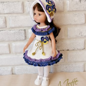 Здравствуйте ! Хочу представить ещё одну мою работу. Комплект одежды для кукол Паола Рейна