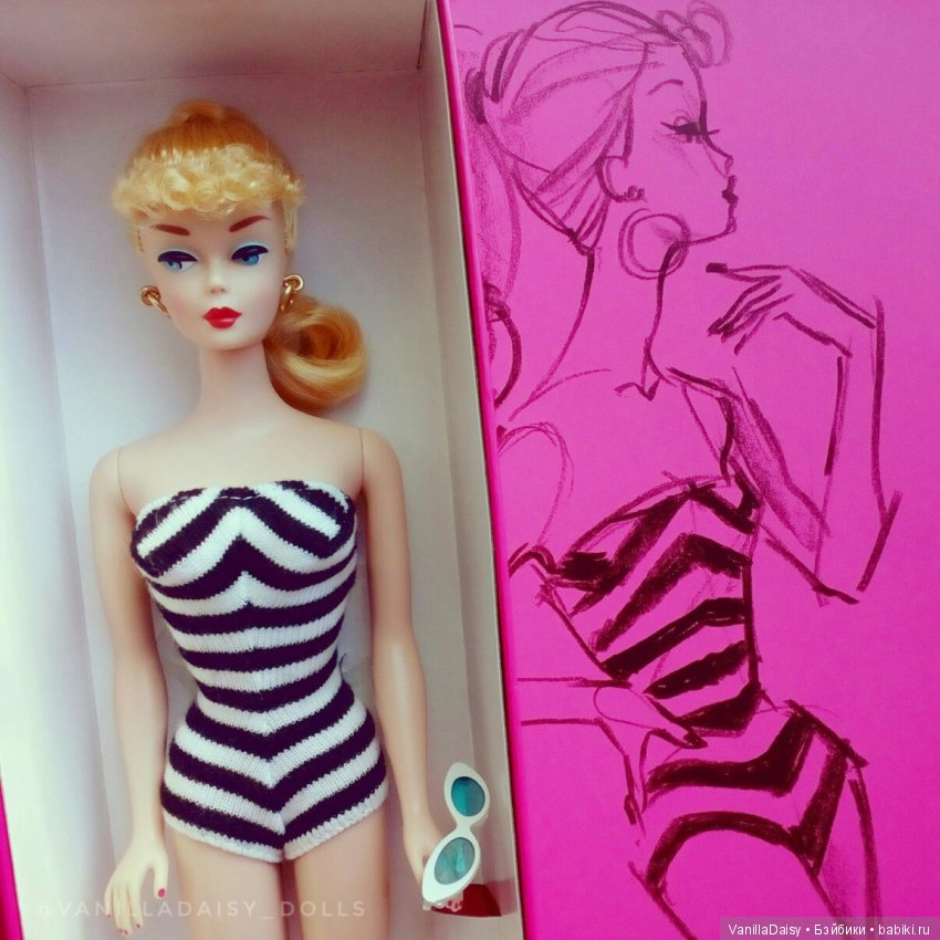 Barbie Reproduction Black & White Bathing Suit - первая леди в коллекции (фото 2)