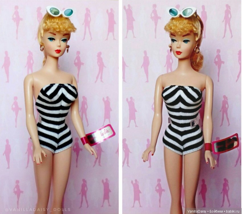 Barbie Reproduction Black & White Bathing Suit - первая леди в коллекции (фото 4)