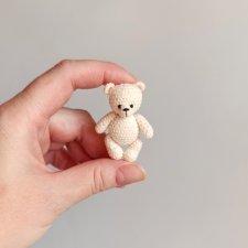 Мишка 4 см. Вязаная миниатюрная игрушка