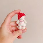 Мишка 5,5 см в костюме -Мухомор-