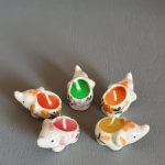 Миниатюрные керамические слоники-свечи