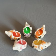 Миниатюрные керамические слоники-свечи