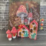 Домишки в коробочке)Деревянные игрушки.Поселение гномов.