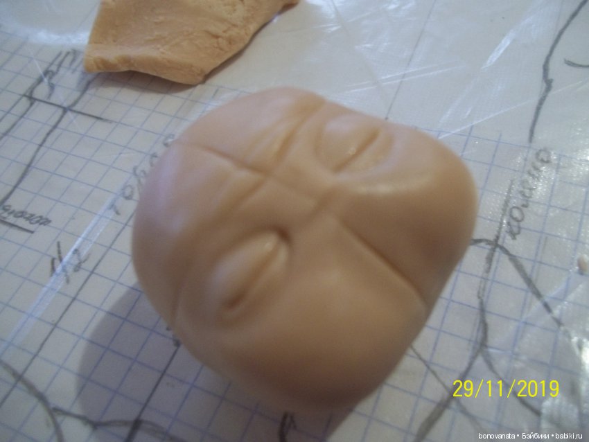 Процесс лепки малыша из полимерной глины или как "рождаются" малыши. Часть 1, Голова | Бэйбики Процесс лепки малыша из полимерной глины или как "рождаются" малыши. Часть 1, Голова (фото 9)