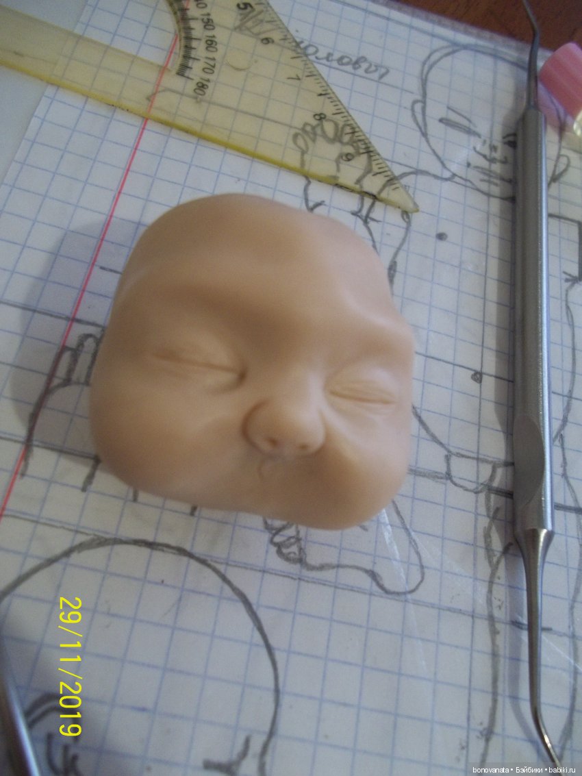 Процесс лепки малыша из полимерной глины или как "рождаются" малыши. Часть 1, Голова | Бэйбики Процесс лепки малыша из полимерной глины или как "рождаются" малыши. Часть 1, Голова