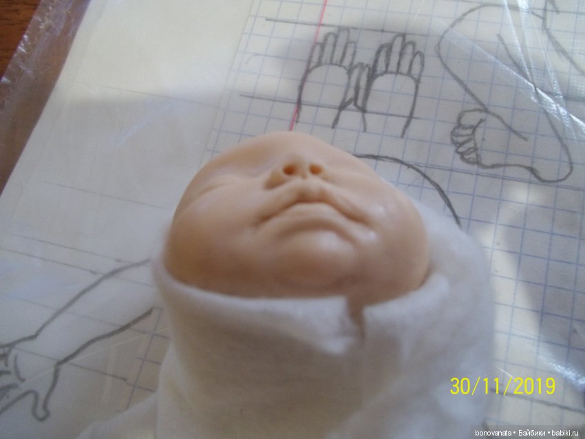 Процесс лепки малыша из полимерной глины или как "рождаются" малыши. Часть 1, Голова | Бэйбики Процесс лепки малыша из полимерной глины или как "рождаются" малыши. Часть 1, Голова