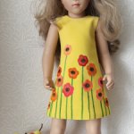 Платье Маки с росписью акрилом, на подкладке