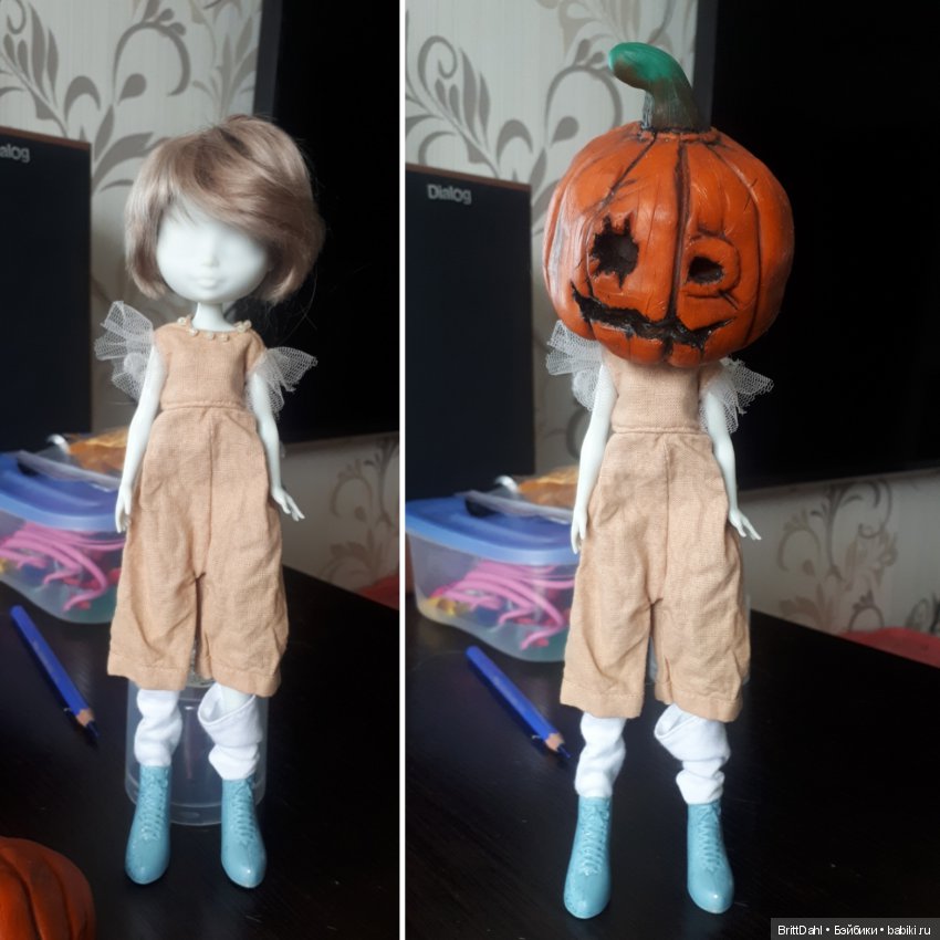 ООАК Хэллоуинская тыква — ООАК и репейнт игровых кукол: Bratz (фото 4)
