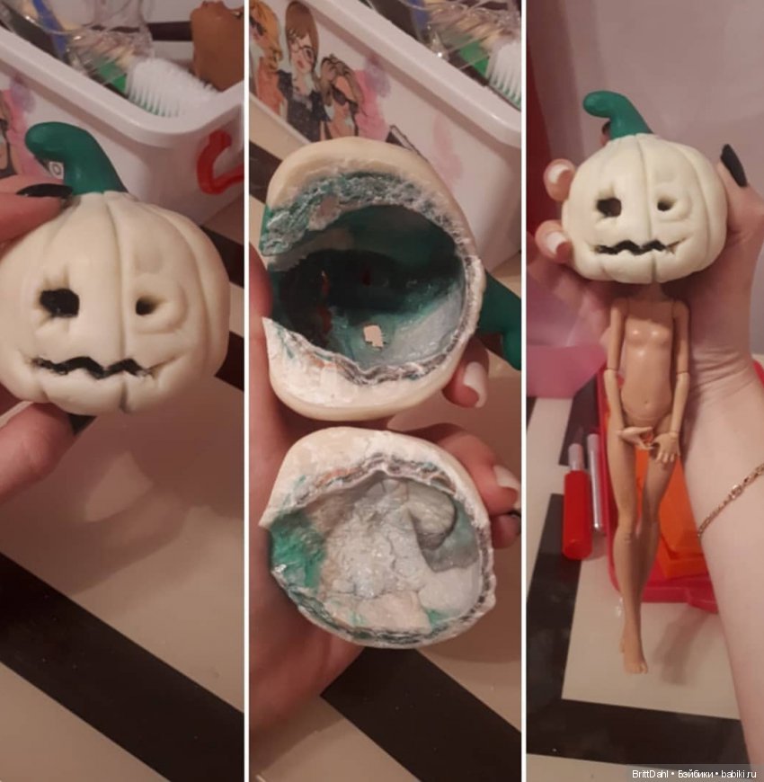ООАК Хэллоуинская тыква — ООАК и репейнт игровых кукол: Bratz (фото 3)