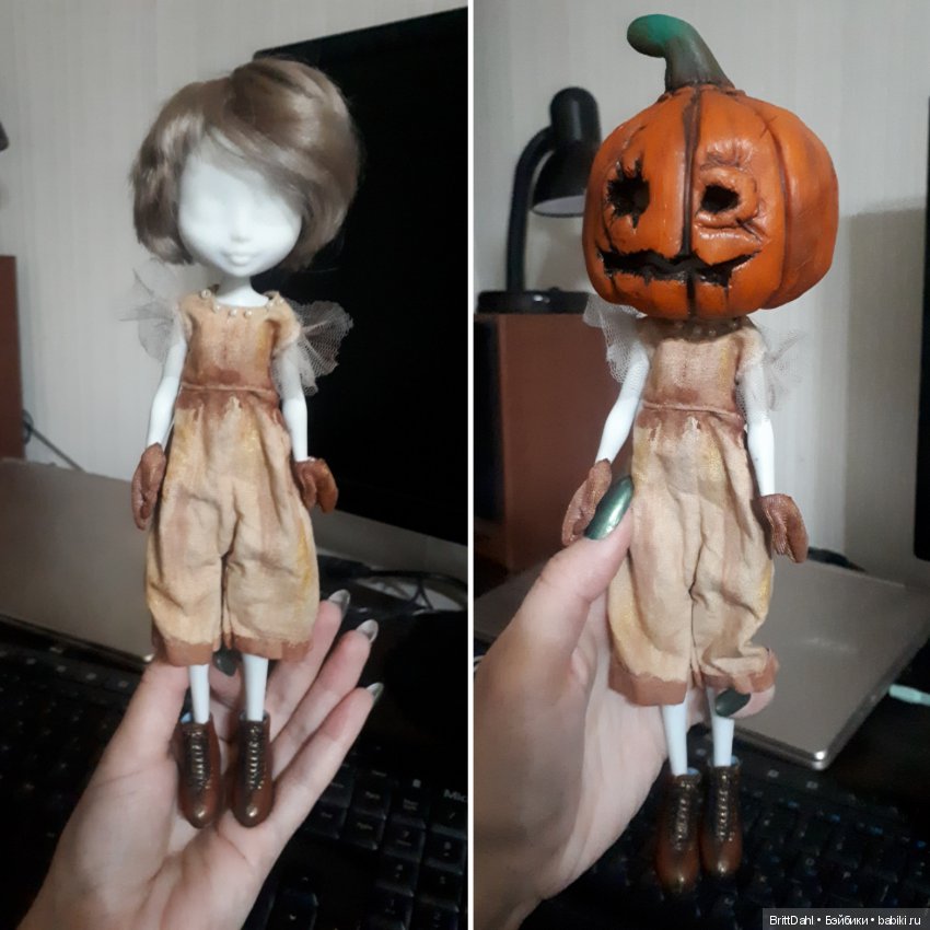 ООАК Хэллоуинская тыква — ООАК и репейнт игровых кукол: Bratz (фото 8)