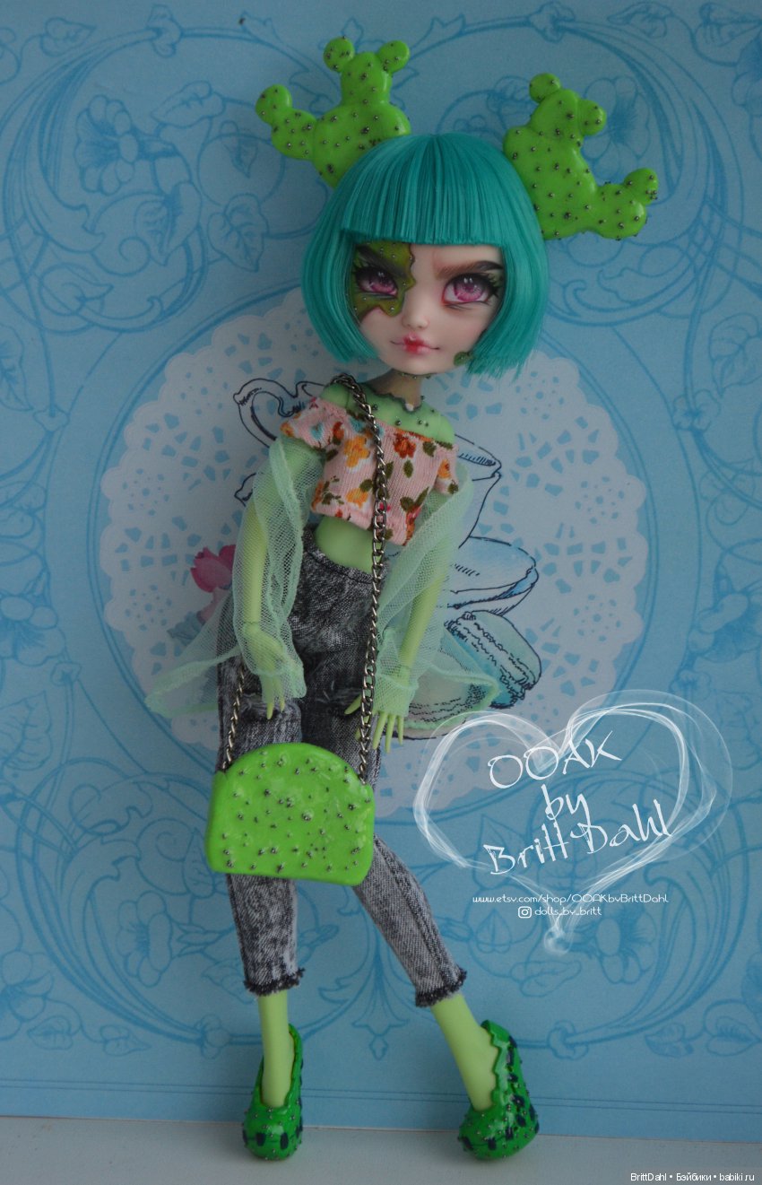 ООАК Кактус Опунция. Гибрид Ever After High + Monster High (фото 7)