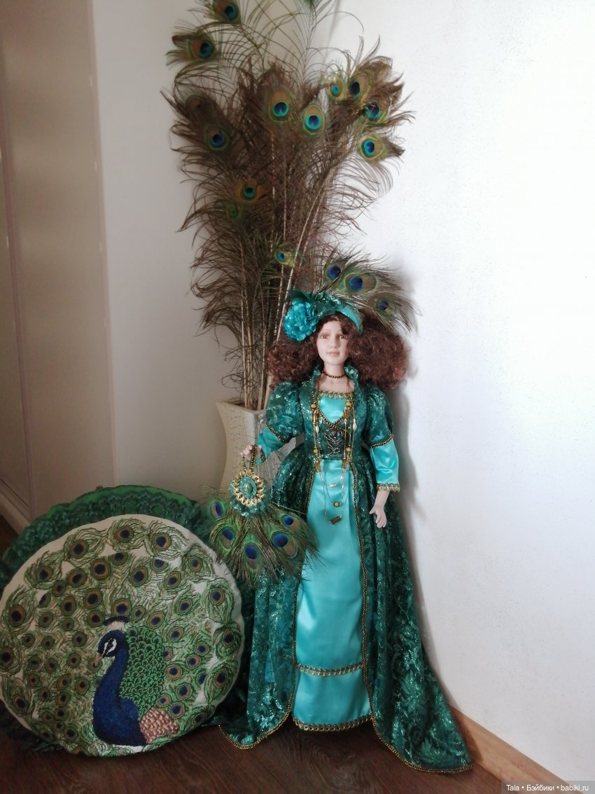 Дама с павлином — Реставрация и преображение кукол: ремонт (фото 6)