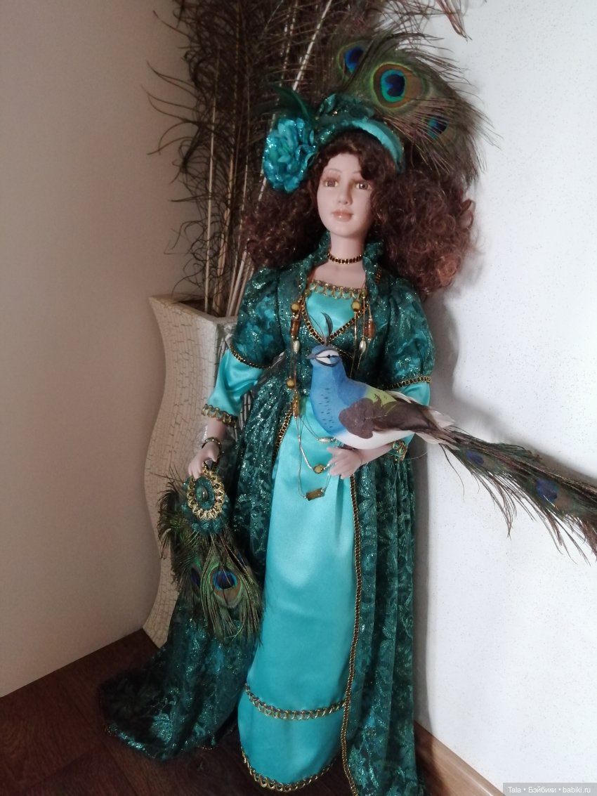 Дама с павлином — Реставрация и преображение кукол: ремонт (фото 5)
