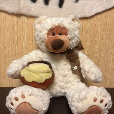 Мягкая игрушка Мишка с бочонком мёда