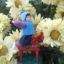 Деревянная лошадка на колесиках!