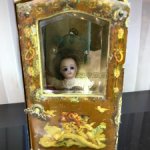 Антикваый французский шкаф-витрина для маленьких кукол.