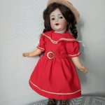 Платье -матроска для антикварной и винтажной куклы