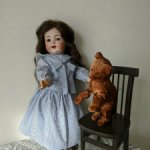 Платье в полоску для антикварной или винтажной куклы