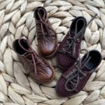 Ботиночки из натуральной кожи для бжд кукол с размером ноги до 5,3х2,0см