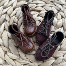 Ботиночки из натуральной кожи для бжд кукол с размером ноги до 5,3х2,0см