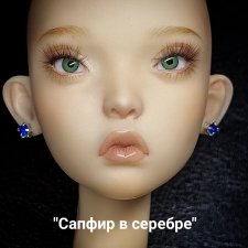Пусеты "Стразы в серебре" 2мм.