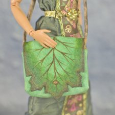 Сумка зеленая из кожи 1/6