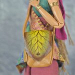 Кожаная сумочка с росписью