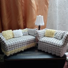 Диван для кукол ростом 25-35 см. ( Набор). Диван для кукол ростом 25-35 см. ( Набор).