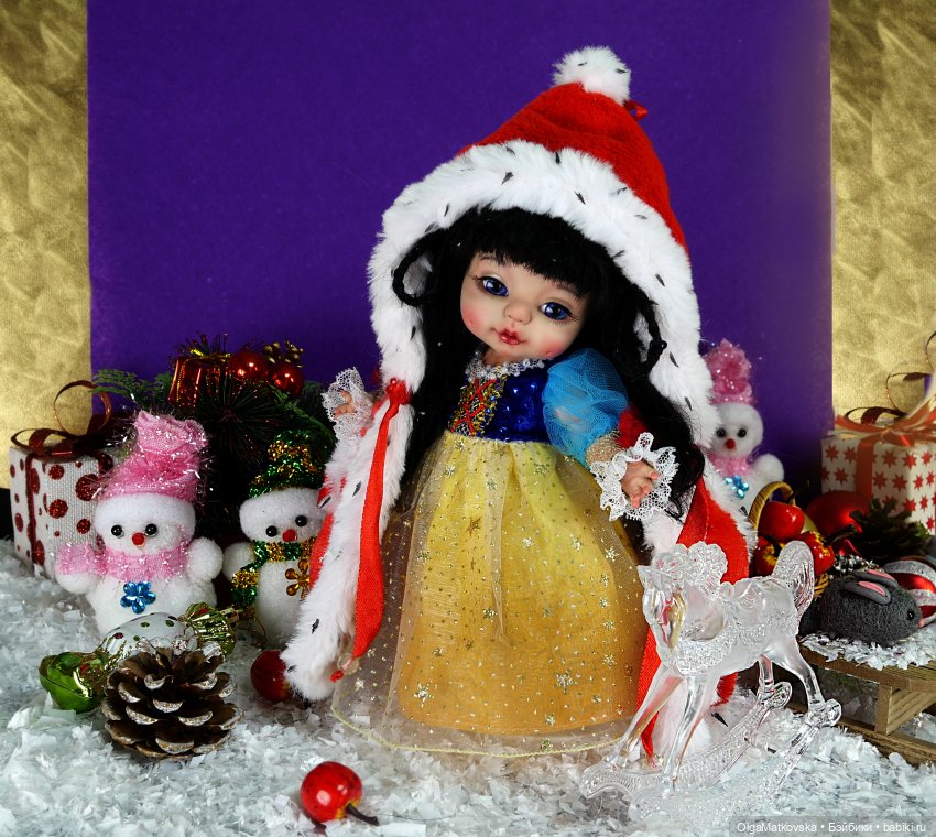 Белоснежка маленькая принцесса, авторская шарнирная кукла БЖД, полиуретан