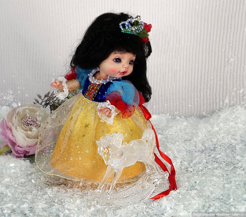 Белоснежка маленькая принцесса, авторская шарнирная кукла БЖД, полиуретан