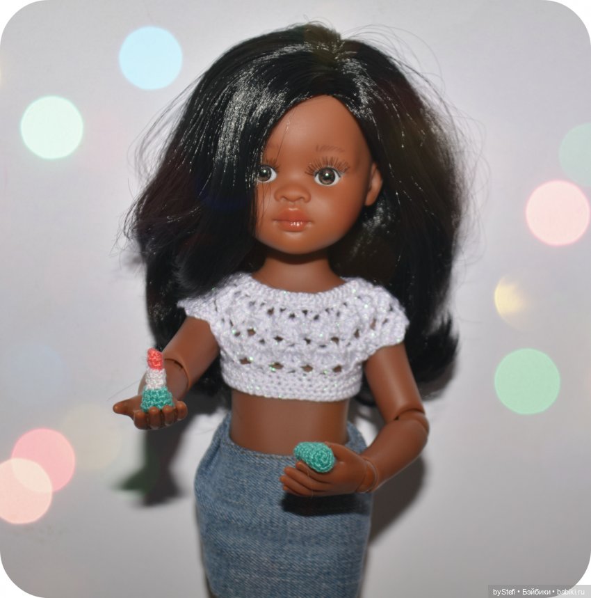 Помада для куклы (связана крючком) (фото 3)