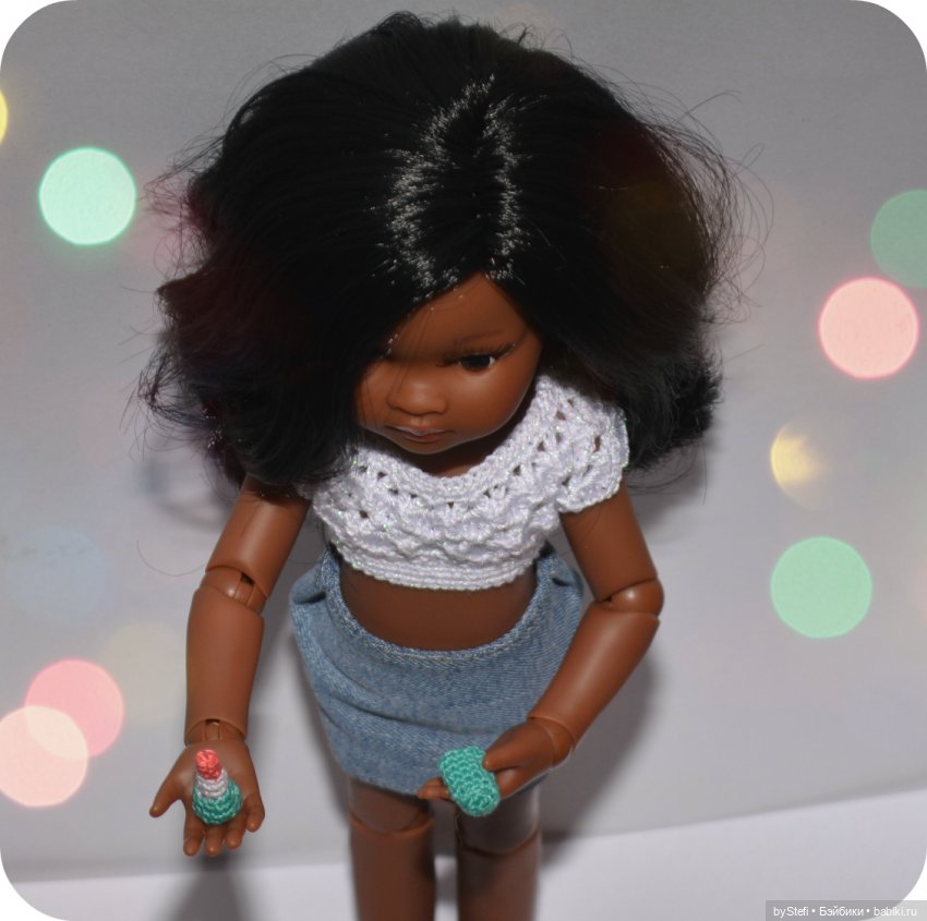 Помада для куклы (связана крючком) (фото 4)