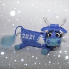 Коровушка Василиса. Символ 2021. Жаккард крючком