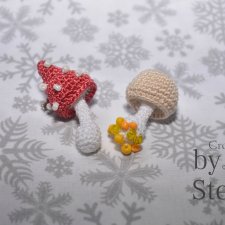 Брошки грибочки